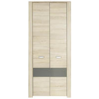 DREHTÜRENSCHRANK 2-türig Anthrazit, Sonoma Eiche  - Eichefarben/Anthrazit, Basics, Holzwerkstoff (94/194/58cm) - Carryhome