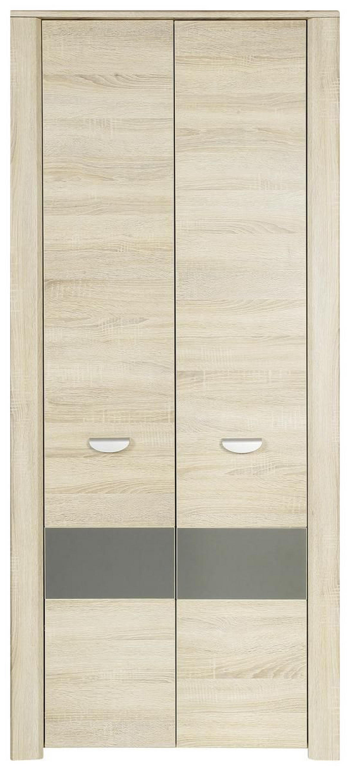 DREHTÜRENSCHRANK 2-türig Anthrazit, Sonoma Eiche  - Eichefarben/Anthrazit, Basics, Holzwerkstoff (94/194/58cm) - Carryhome