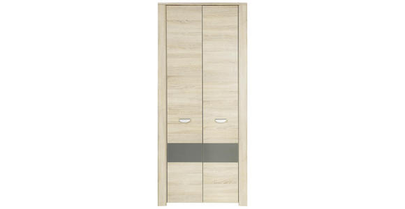 DREHTÜRENSCHRANK 94/194/58 cm 2-türig - Eichefarben/Anthrazit, Design, Holzwerkstoff (94/194/58cm) - Carryhome