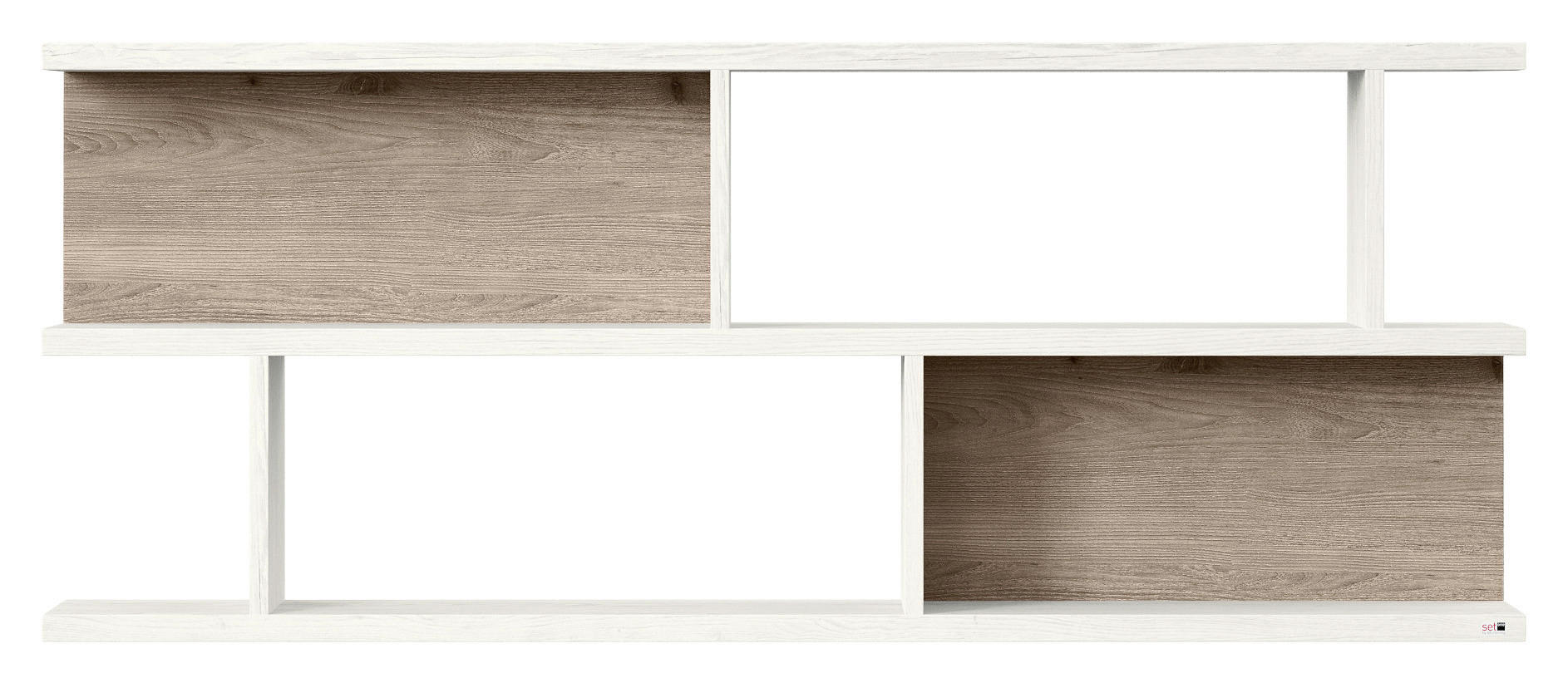 HÄNGEELEMENT Weiß, Eichefarben  - Eichefarben/Weiß, Design, Holzwerkstoff (150/60,6/20cm) - SetOne by Musterring