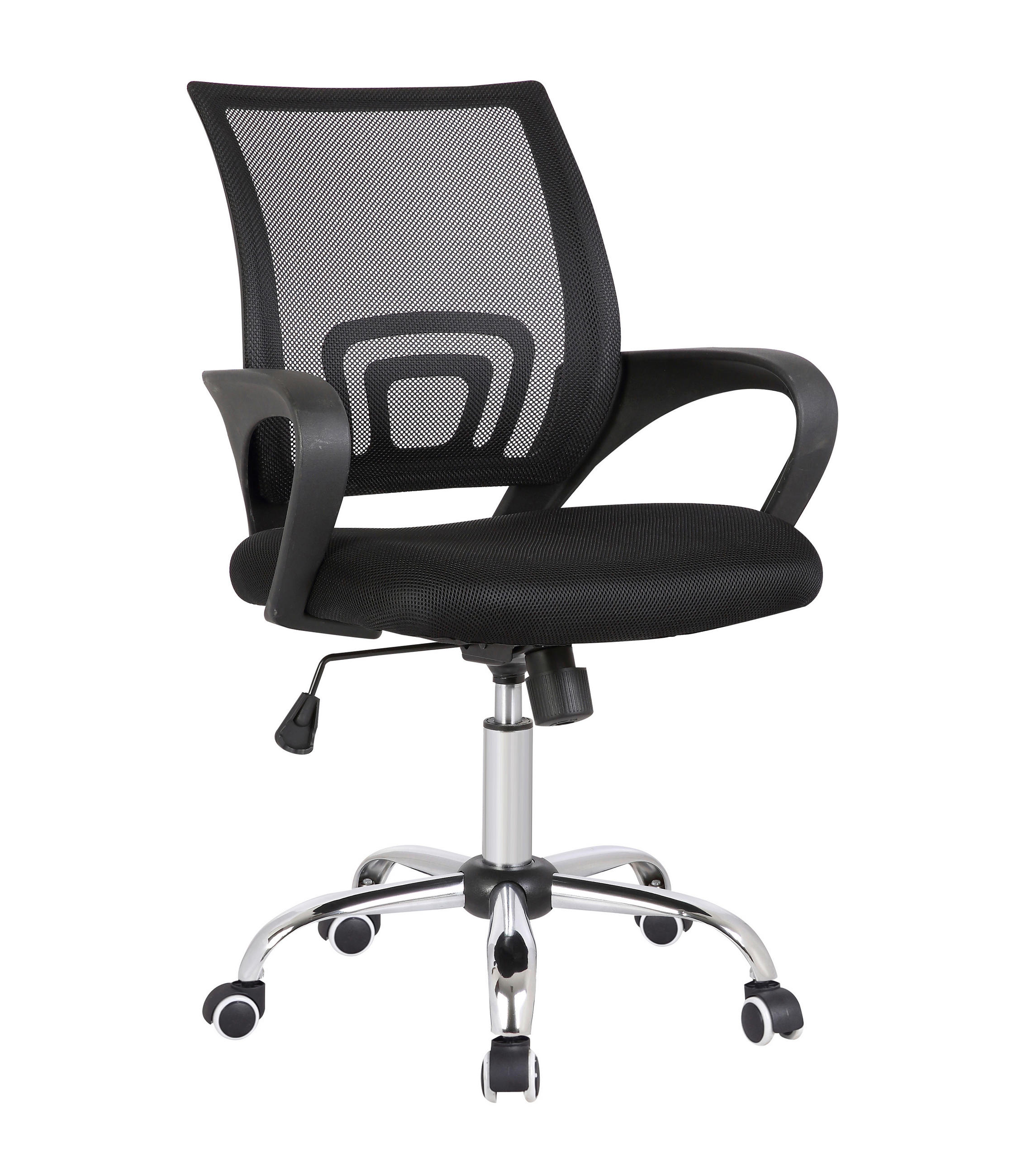 DREHSTUHL  in Netzbespannung Grau, Schwarz  - Silberfarben/Schwarz, MODERN, Kunststoff/Textil (54/89/58cm) - Livetastic