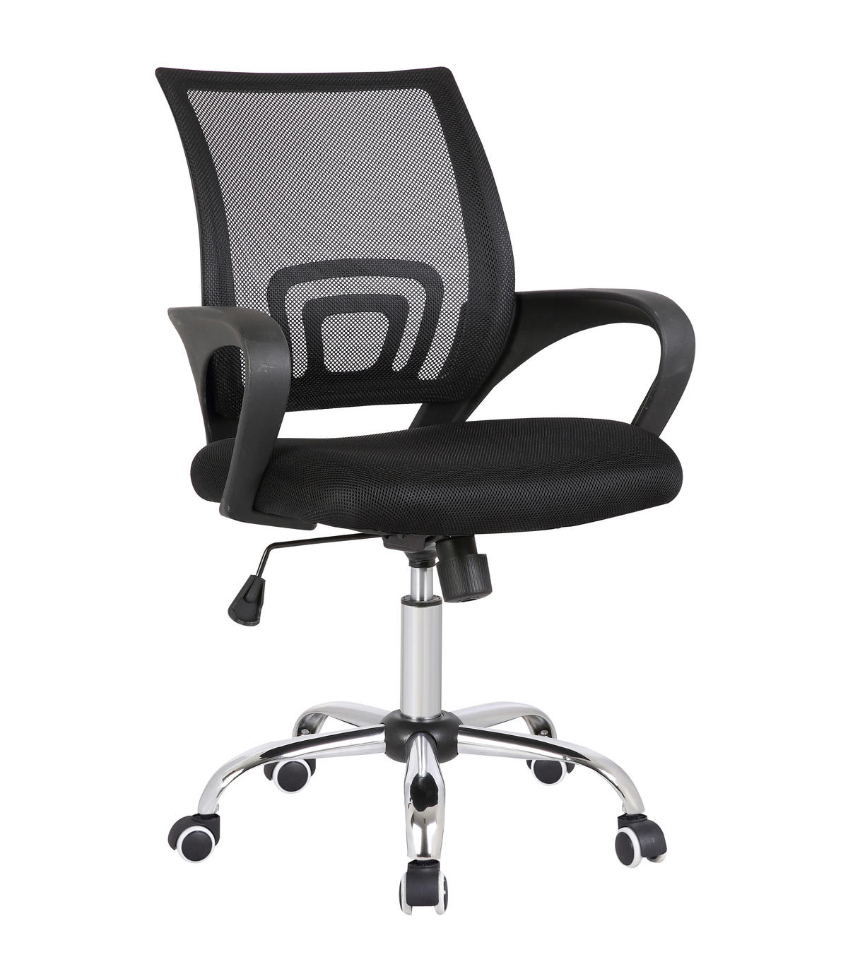 DREHSTUHL  in Netzbespannung Grau, Schwarz  - Silberfarben/Schwarz, MODERN, Kunststoff/Textil (54/89/58cm) - Livetastic