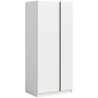 DREHTÜRENSCHRANK 80/183/53 cm,  in Weiß, 2-türig  - Schwarz/Weiß, MODERN, Holzwerkstoff/Kunststoff (80/183/53cm) - MID.YOU
