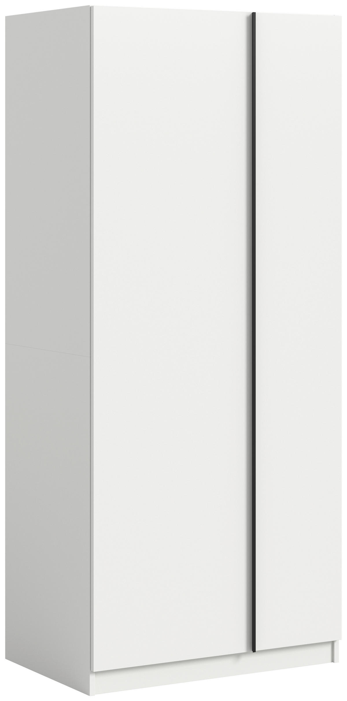 DREHTÜRENSCHRANK 80/183/53 cm,  in Weiß, 2-türig  - Schwarz/Weiß, MODERN, Holzwerkstoff/Kunststoff (80/183/53cm) - MID.YOU