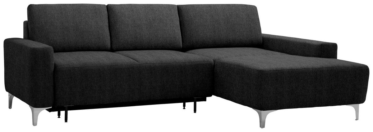 ECKSOFA in Chenille Anthrazit  248/160 cm  - Anthrazit/Alufarben, Design, Textil/Metall (248/160cm) - Sedda