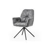 ARMLEHNSTUHL  in Samt, Velours  - Schwarz/Grau, MODERN, Textil/Metall (61/90/59cm) - Livetastic