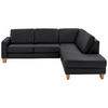 ECKSOFA in Echtleder Anthrazit  - Eiche Bianco/Anthrazit, Konventionell, Leder/Holz (257/235cm) - Valdera