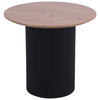 COUCHTISCH Eiche furniert 50/50/48 cm rund Eichefarben, Schwarz  - Eichefarben/Schwarz, Design, Holz/Holzwerkstoff (50/50/48cm) - Stylife