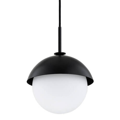 HÄNGELEUCHTE Argon Capello 109/20/20 cm   - Schwarz/Weiß, KONVENTIONELL, Glas/Metall (109/20/20cm)