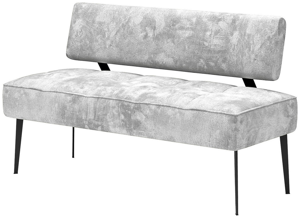 SITZBANK 162/90/65 cm Webstoff Grau Metall  - Schwarz/Grau, MODERN, Textil/Metall (162/90/65cm) - Welnova
