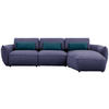 ECKSOFA  in Chenille Blau  340/190 cm  - Blau/Schwarz, Design, Kunststoff/Textil (340/190cm) - Belluti