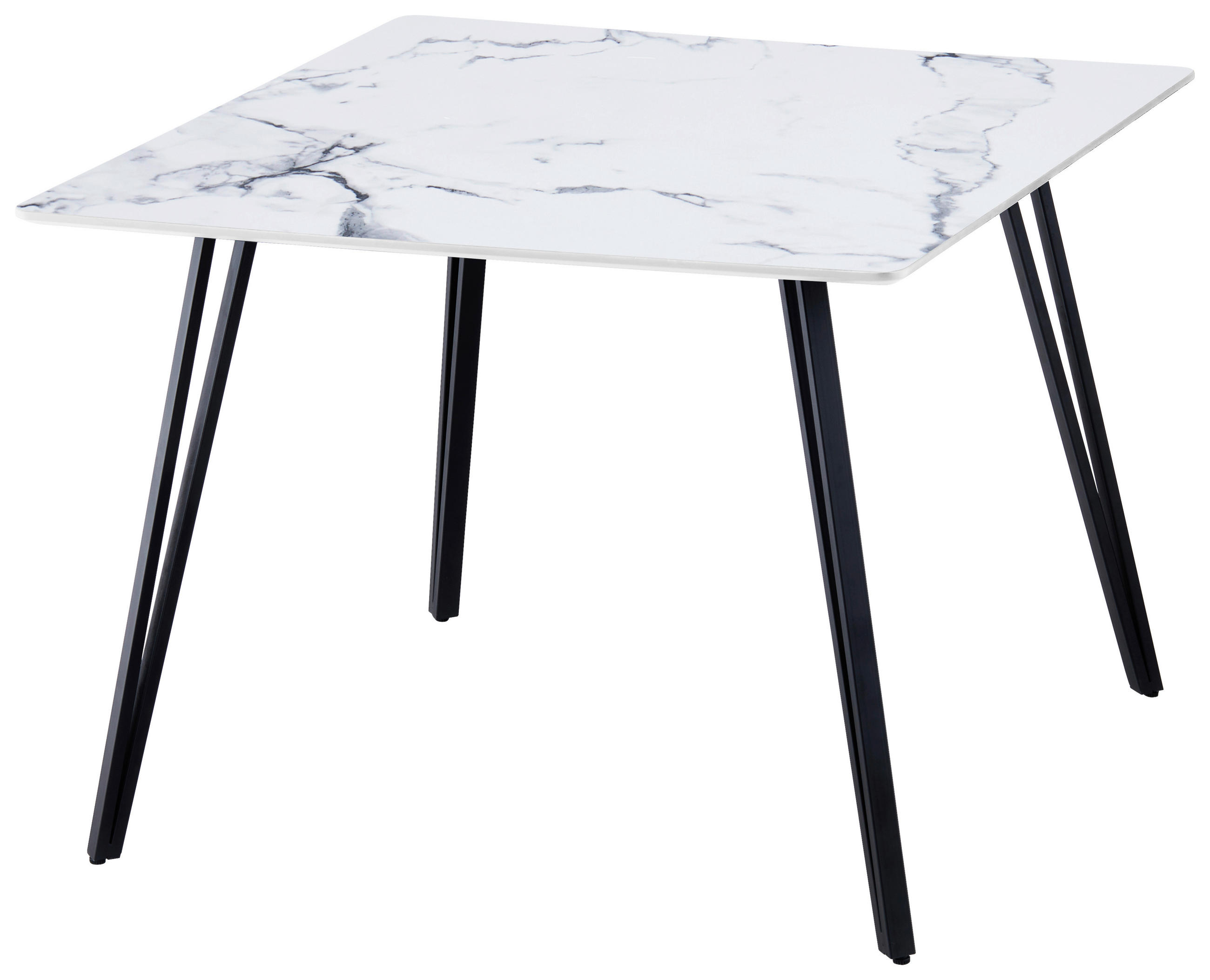 ESSTISCH in Holzwerkstoff, Metall  - Schwarz/Weiß, LIFESTYLE, Holzwerkstoff/Metall (100/75/100cm) - Livetastic