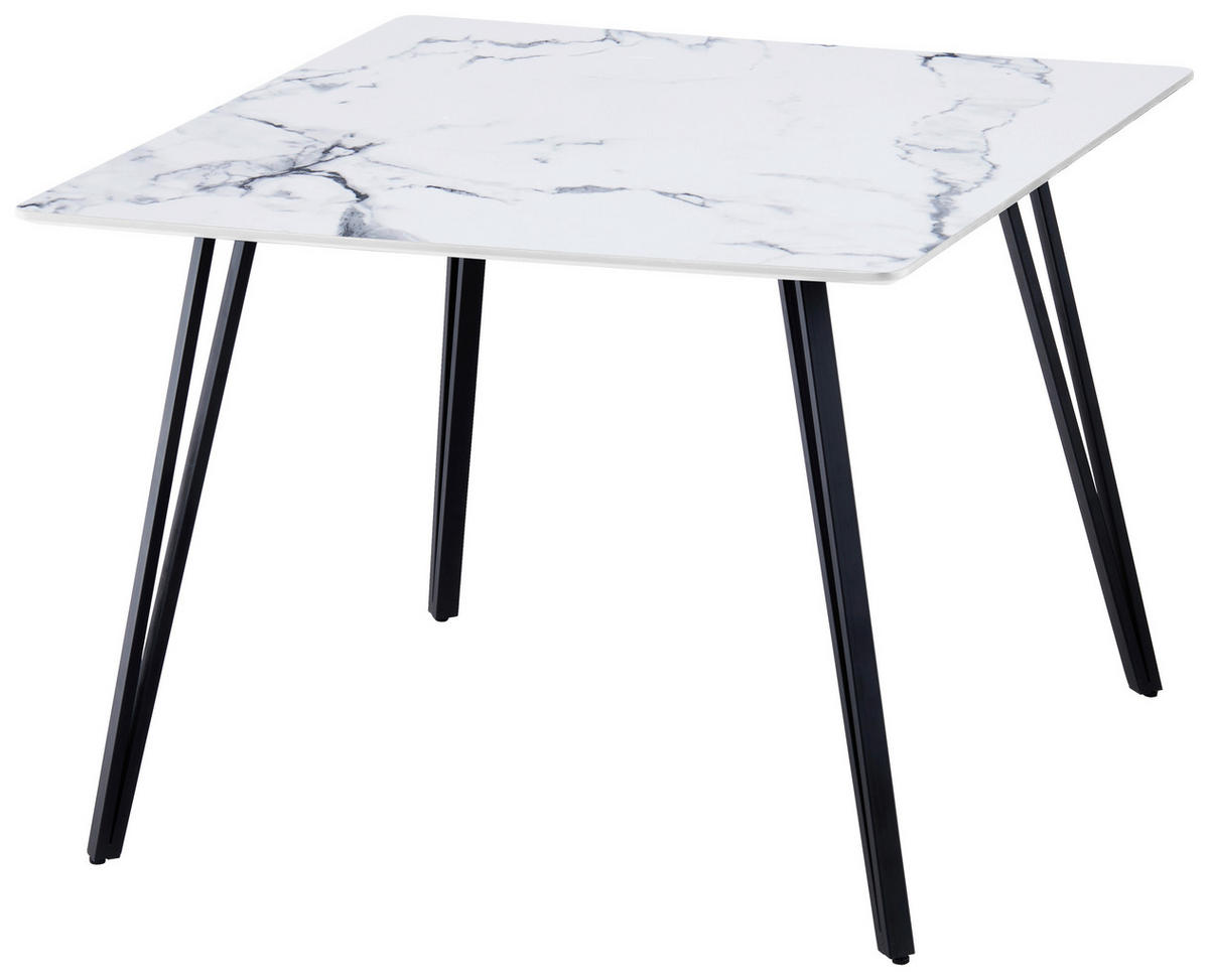 ESSTISCH in Holzwerkstoff, Metall  - Schwarz/Weiß, LIFESTYLE, Holzwerkstoff/Metall (100/75/100cm) - Livetastic