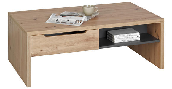 COUCHTISCH in Holzwerkstoff  - Graphitfarben/Eiche Artisan, Design, Holzwerkstoff (110/40/65cm) - Carryhome