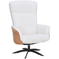 RELAXSESSEL Teddystoff Relaxfunktion    - Creme/Schwarz, Design, Holz/Textil (71/104/77cm) - Welnova