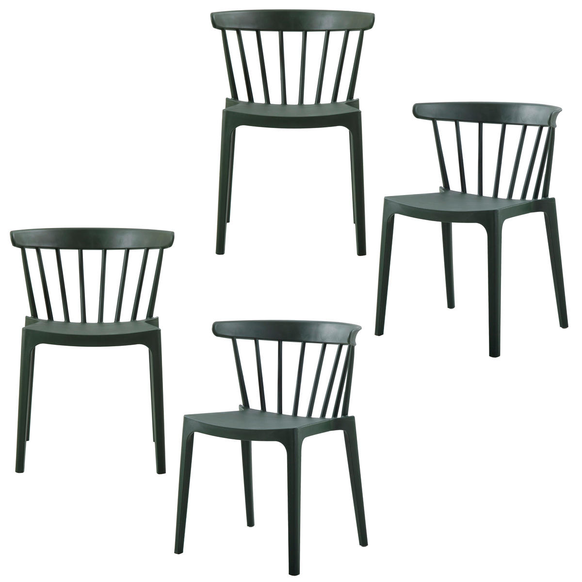 GARTENSTUHL-SET Grün  - Grün, MODERN, Kunststoff (52/75/53cm) - Livetastic