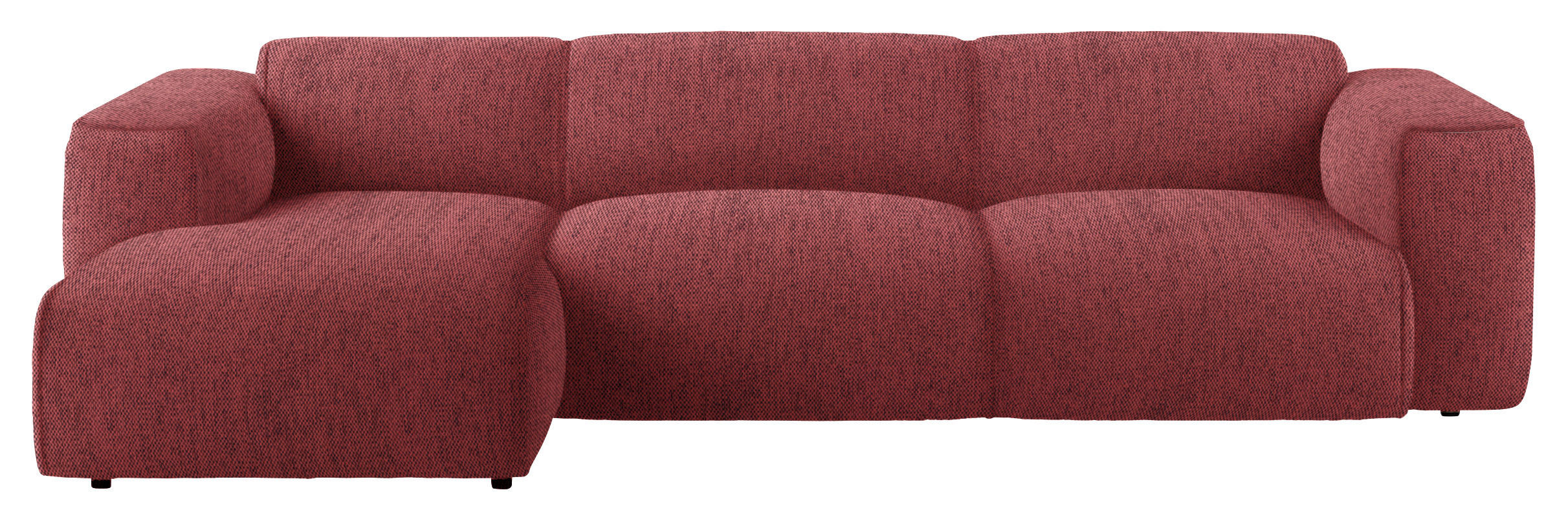 ECKSOFA Rot Webstoff Rücken echt  - Rot/Schwarz, Design, Kunststoff/Textil (171/290cm) - home24