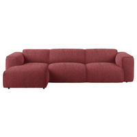 ECKSOFA Rot Webstoff Rücken echt  - Rot/Schwarz, Design, Kunststoff/Textil (171/290cm) - home24