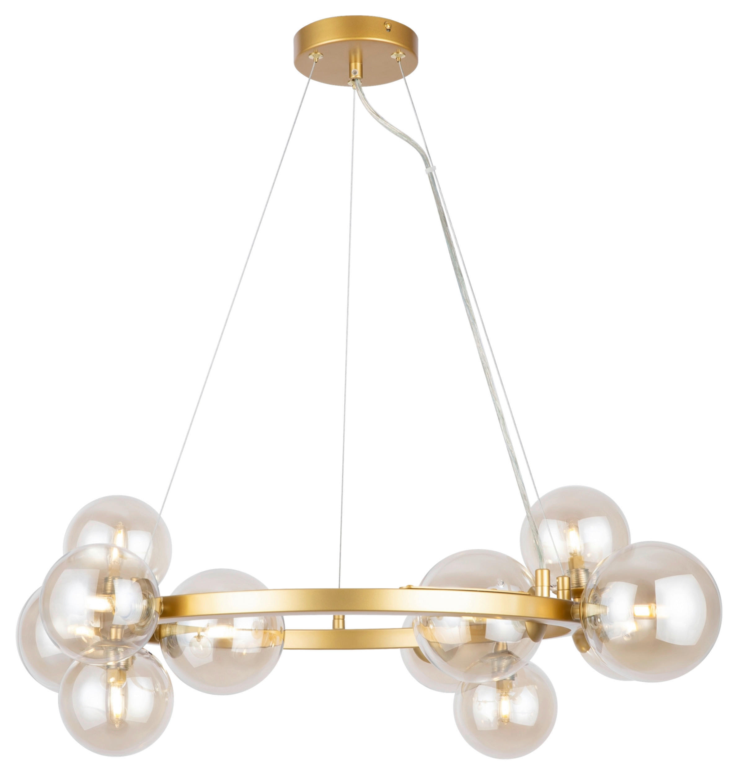 VISEČA NIHALNA SVETILKA   25/137/67 cm          40 W  - zlate barve, Basics, kovina/steklo (25/137/67cm) - MAYTONI