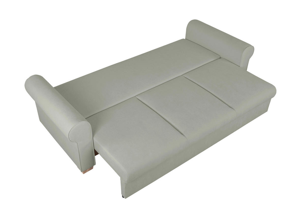 SCHLAFSOFA in Chenille Grau  - Buchefarben/Grau, Design, Holz/Textil (240/94/98cm) - MID.YOU