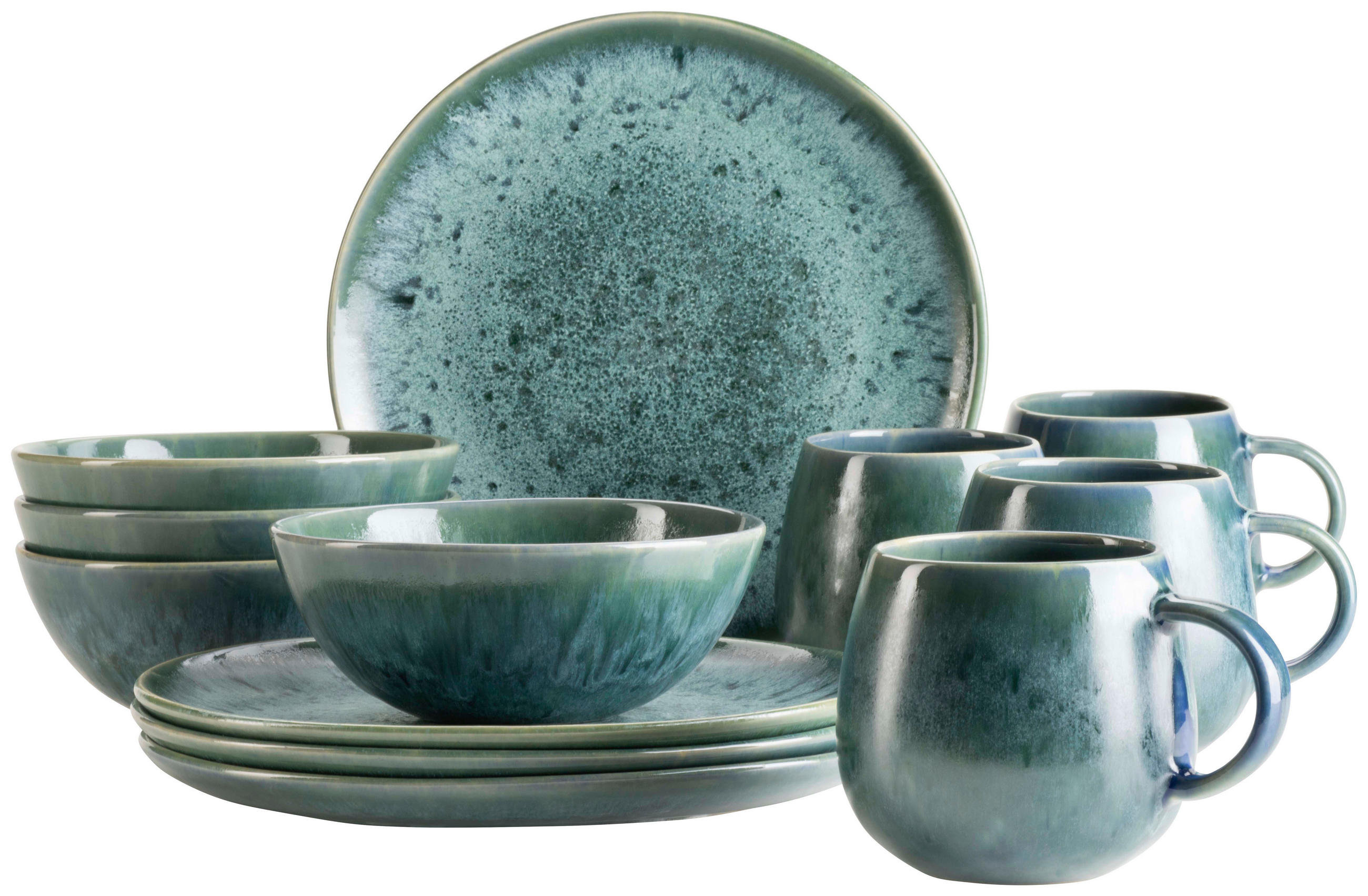 FRÜHSTÜCKSSET Blau Carellia  - Blau, Trend, Keramik - Mäser