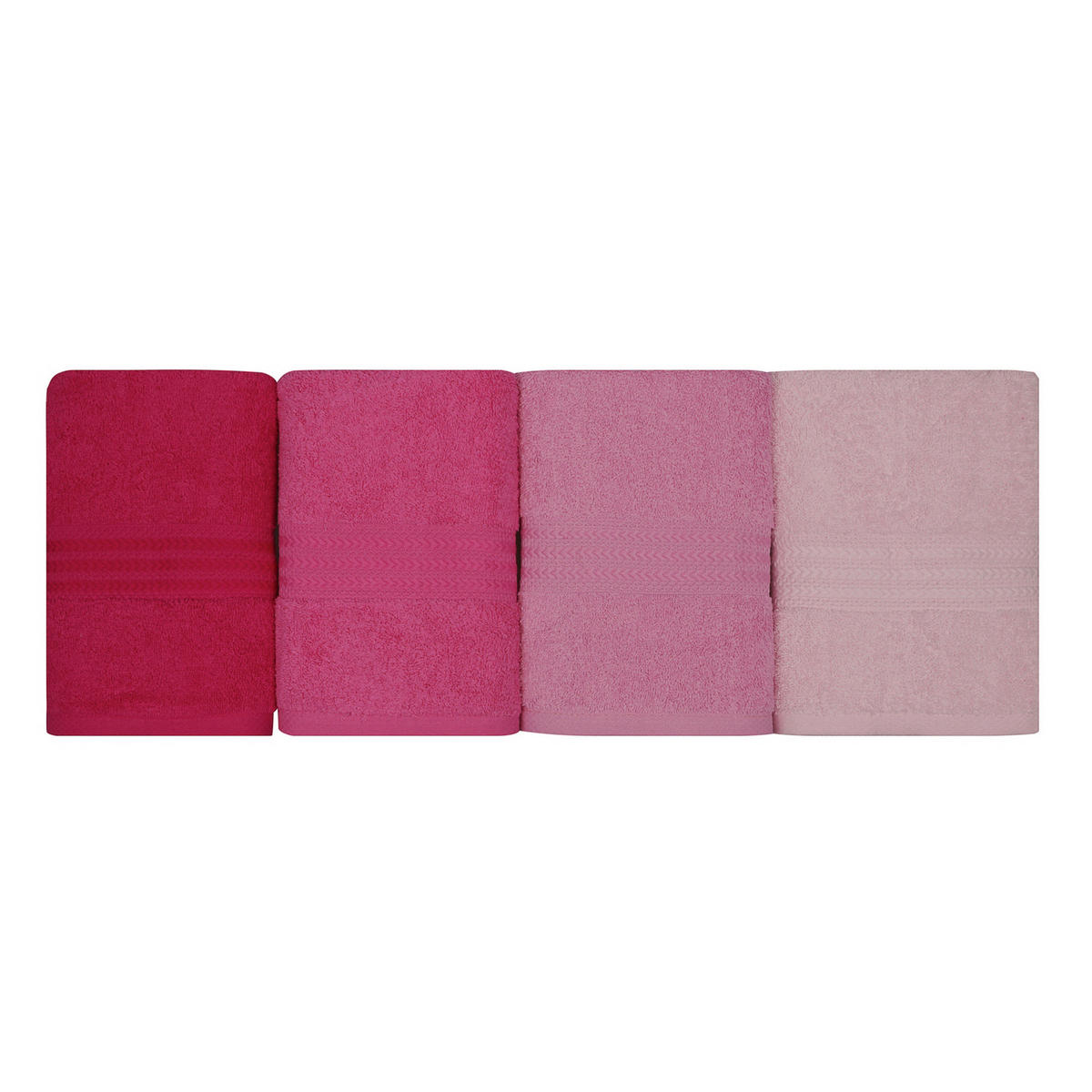 HANDTUCHSET Rosa, Pink, Hellrosa, Dunkelrosa  - Pink/Hellrosa, Basics, Textil (50/90cm)