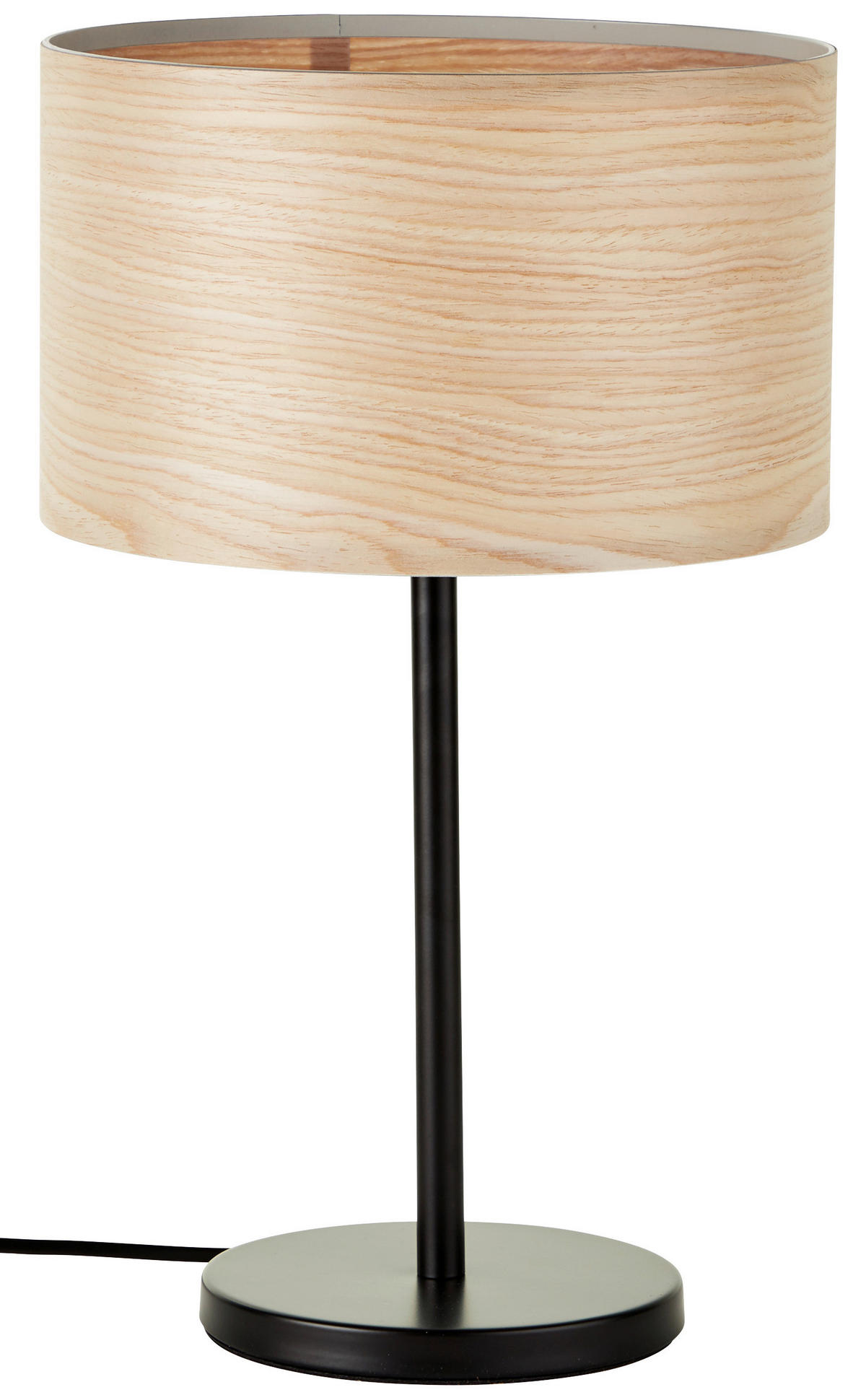 TISCHLEUCHTE Romm 25/42 cm  - Hellbraun/Schwarz, Basics, Holz/Metall (25/42cm) - Brilliant