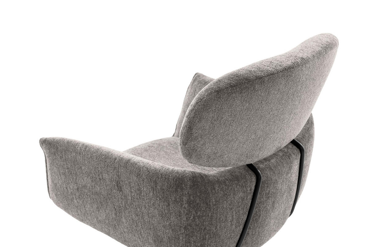 ARMLEHNSTUHL  in Stahl Struktur  - Schwarz/Grau, Design, Textil/Metall (60/90/65cm) - Novel