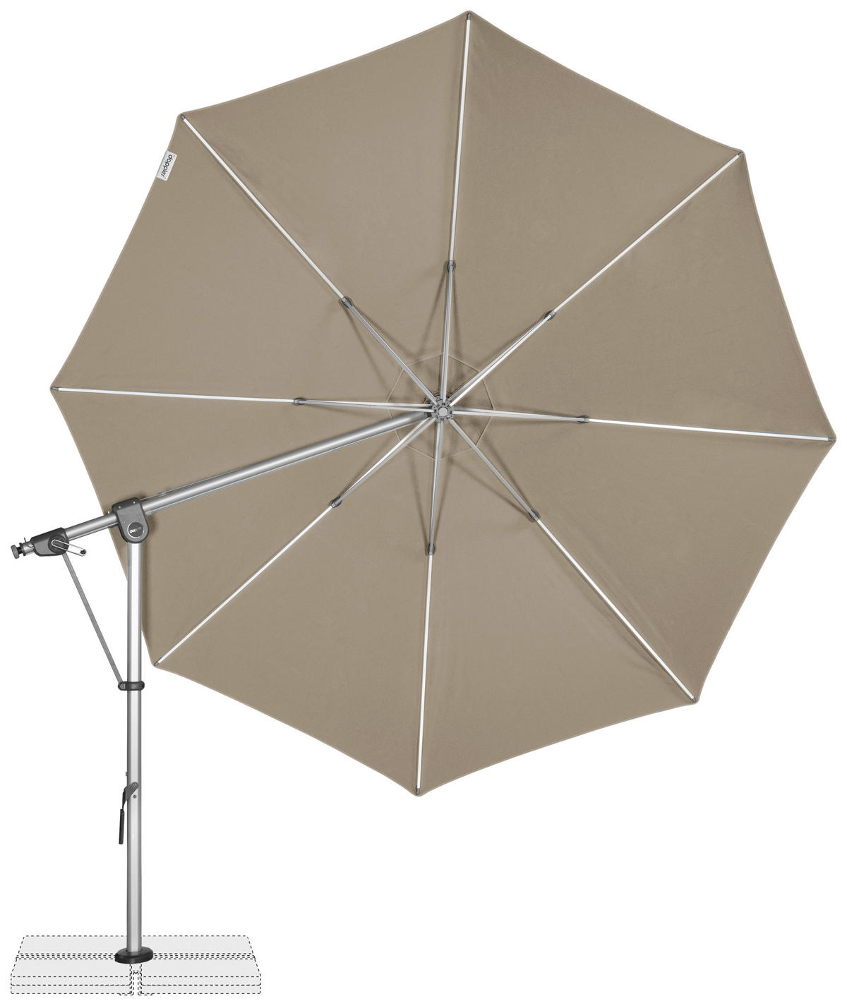 AMPELSCHIRM 350 cm Sandfarben  - Sandfarben/Silberfarben, Basics, Textil/Metall (350/350cm) - Doppler