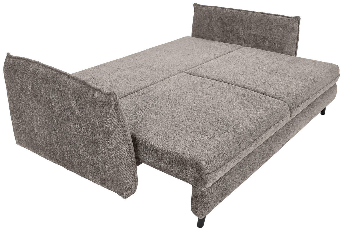 SCHLAFSOFA in Chenille Greige  - Greige/Schwarz, Konventionell, Holz/Textil (238/99/108cm) - MID.YOU