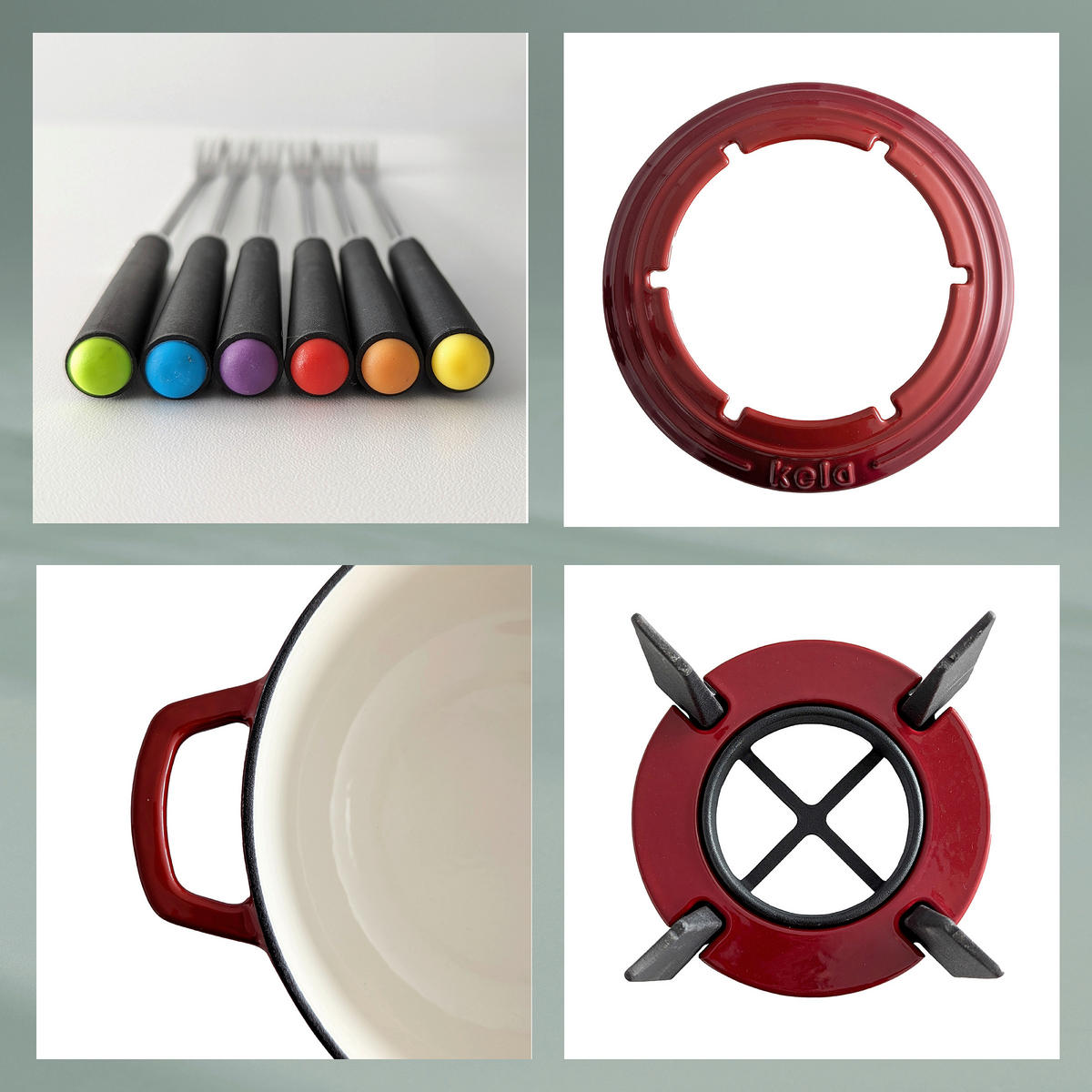 FONDUESET Calido  - Rot, KONVENTIONELL, Metall (20/20cm) - Kela