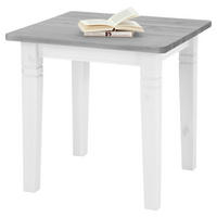 ESSTISCH in Holz 78/78/78 cm  - Weiß/Grau, ROMANTIK / LANDHAUS, Holz (78/78/78cm) - Boxxx
