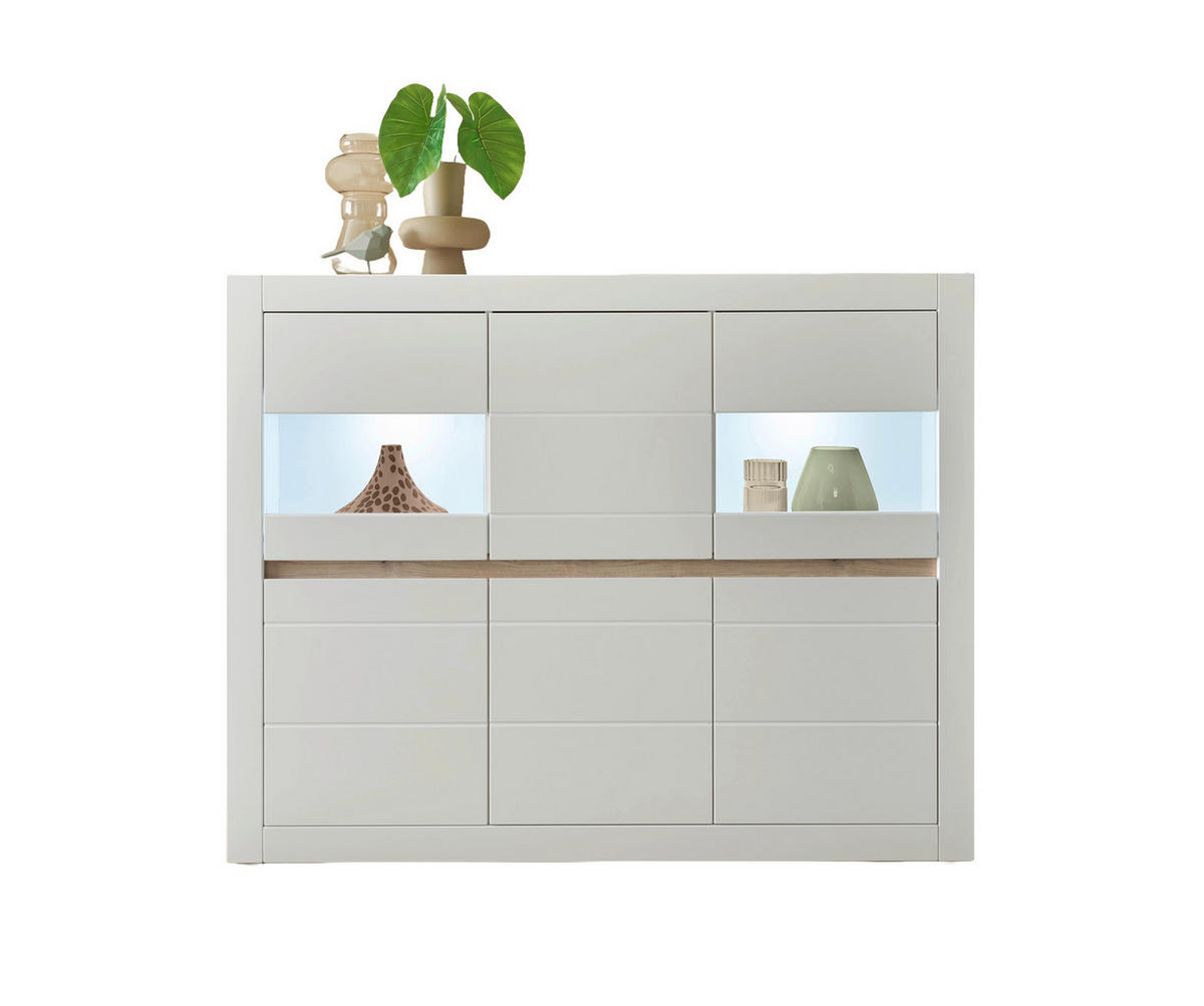 HIGHBOARD , 165/132/42 cm,  - Eichefarben/Silberfarben, Design, Holzwerkstoff/Kunststoff (165/132/42cm) - MID.YOU