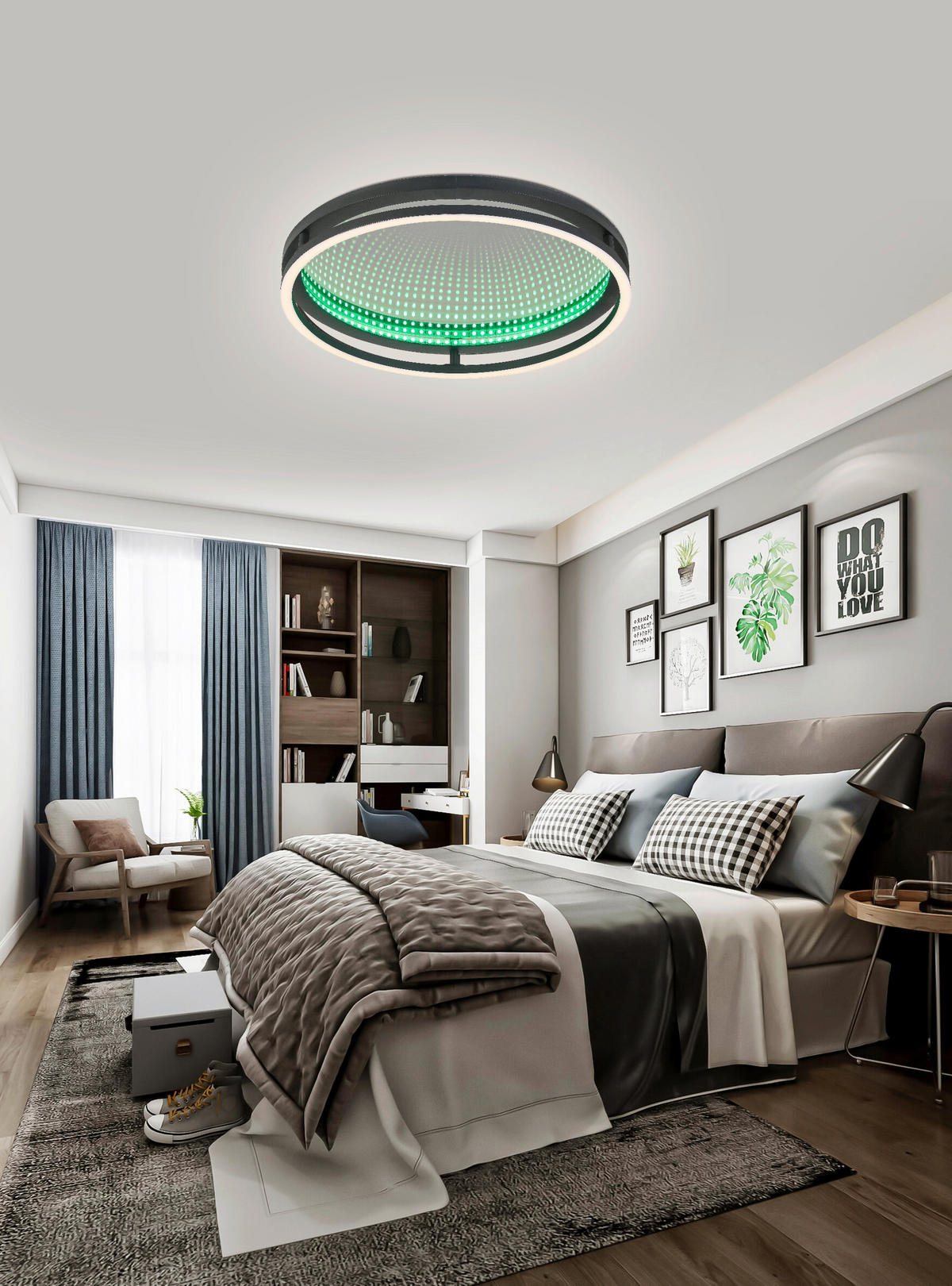PLAFONIERĂ CU LED - negru, Lifestyle, plastic/metal (39/8,7cm) - Novel