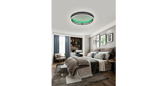 LED-DECKENLEUCHTE 39/8,7 cm - Schwarz, LIFESTYLE, Kunststoff/Metall (39/8,7cm) - Novel