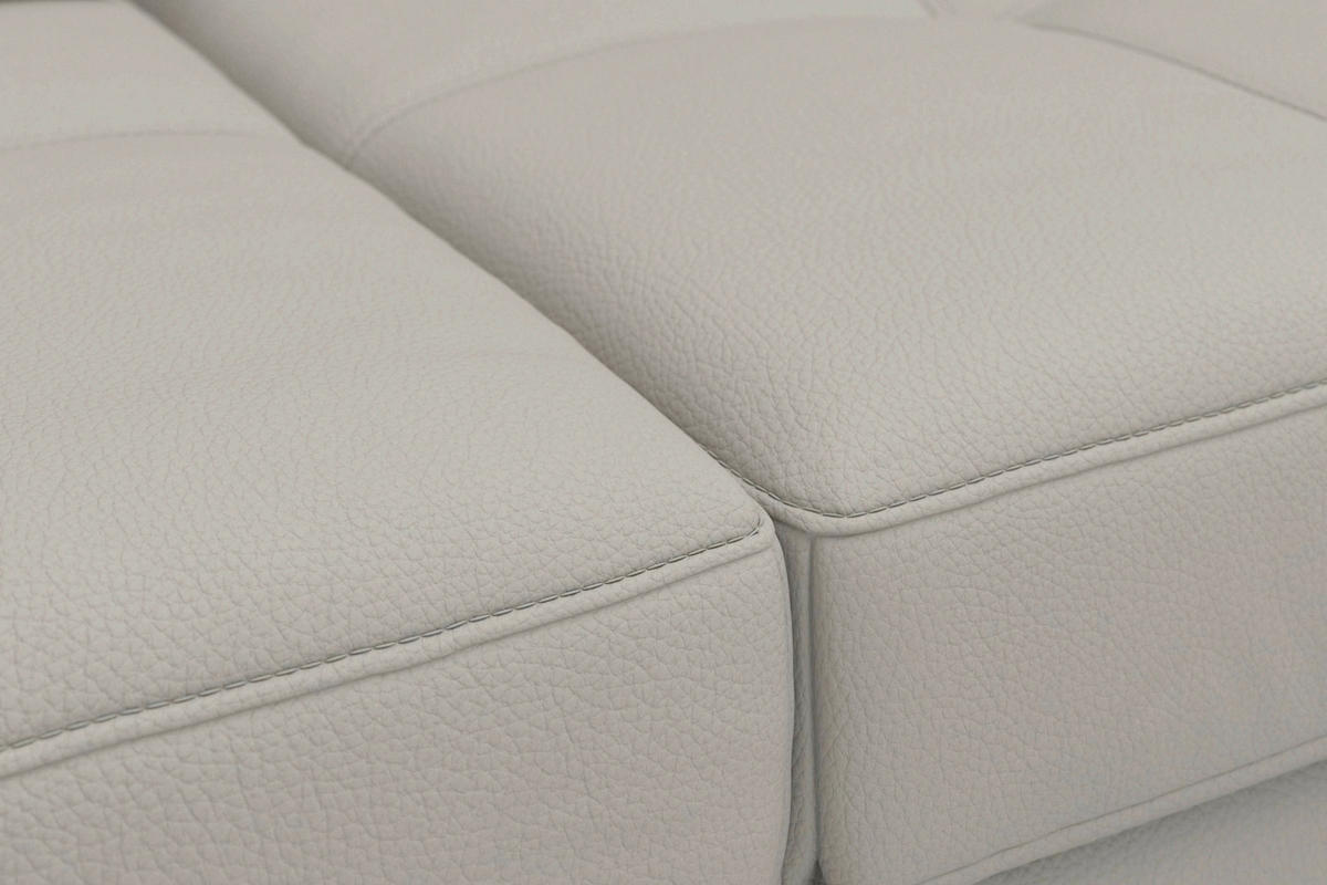 ROHOVÁ SEDAČKA, kůže, světle šedá - černá/světle šedá, Basics, kov/kůže (176/301cm) - Sit & More