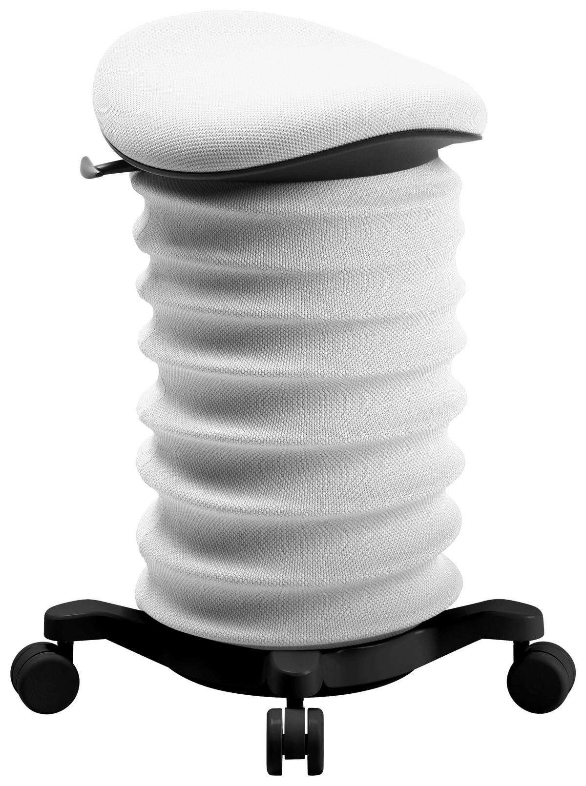 BÜROHOCKER Schwarz, Hellgrau  - Hellgrau/Schwarz, Design, Kunststoff/Textil (37,5/58-70/36cm) - Topstar