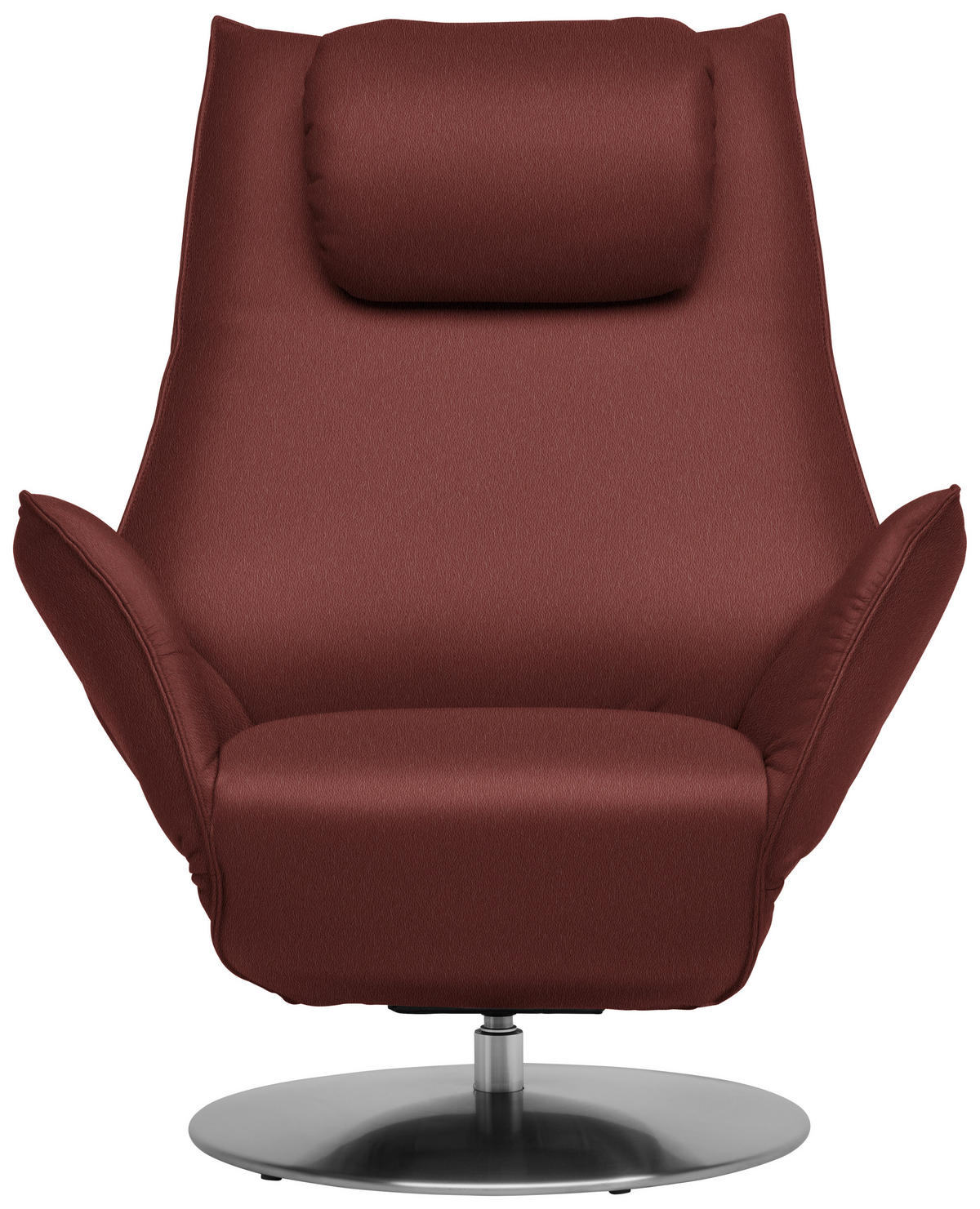 RELAXSESSEL in Leder Bordeaux  - Edelstahlfarben/Bordeaux, Design, Leder/Metall (92/79/90cm) - Koinor