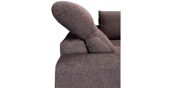 ECKSOFA Dunkelbraun Chenille  - Dunkelbraun/Schwarz, KONVENTIONELL, Textil/Metall (240/185cm) - Carryhome