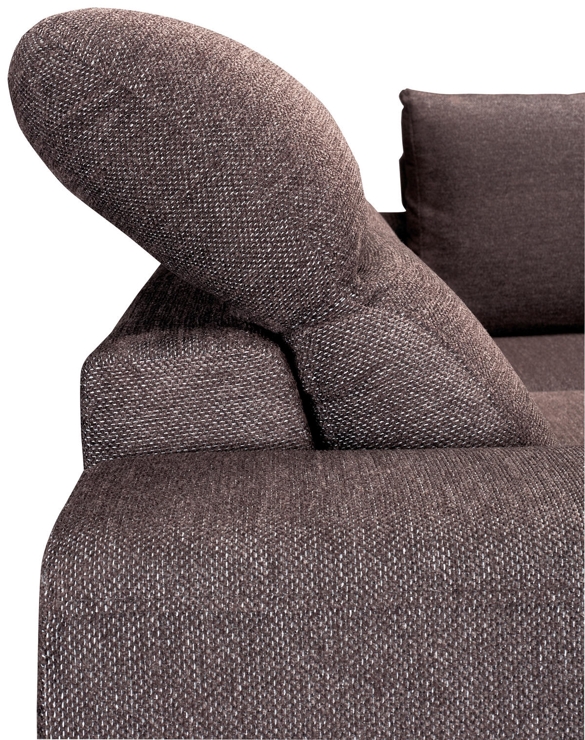 ECKSOFA Dunkelbraun Chenille  - Dunkelbraun/Schwarz, KONVENTIONELL, Textil/Metall (240/185cm) - Carryhome