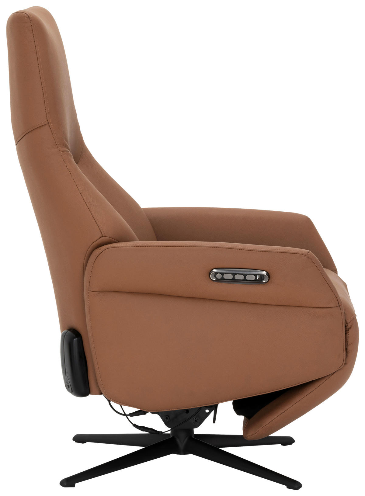 RELAXSESSEL Lederlook Echtleder    - Schwarz/Braun, KONVENTIONELL, Leder/Textil (70/111/86cm) - Livetastic
