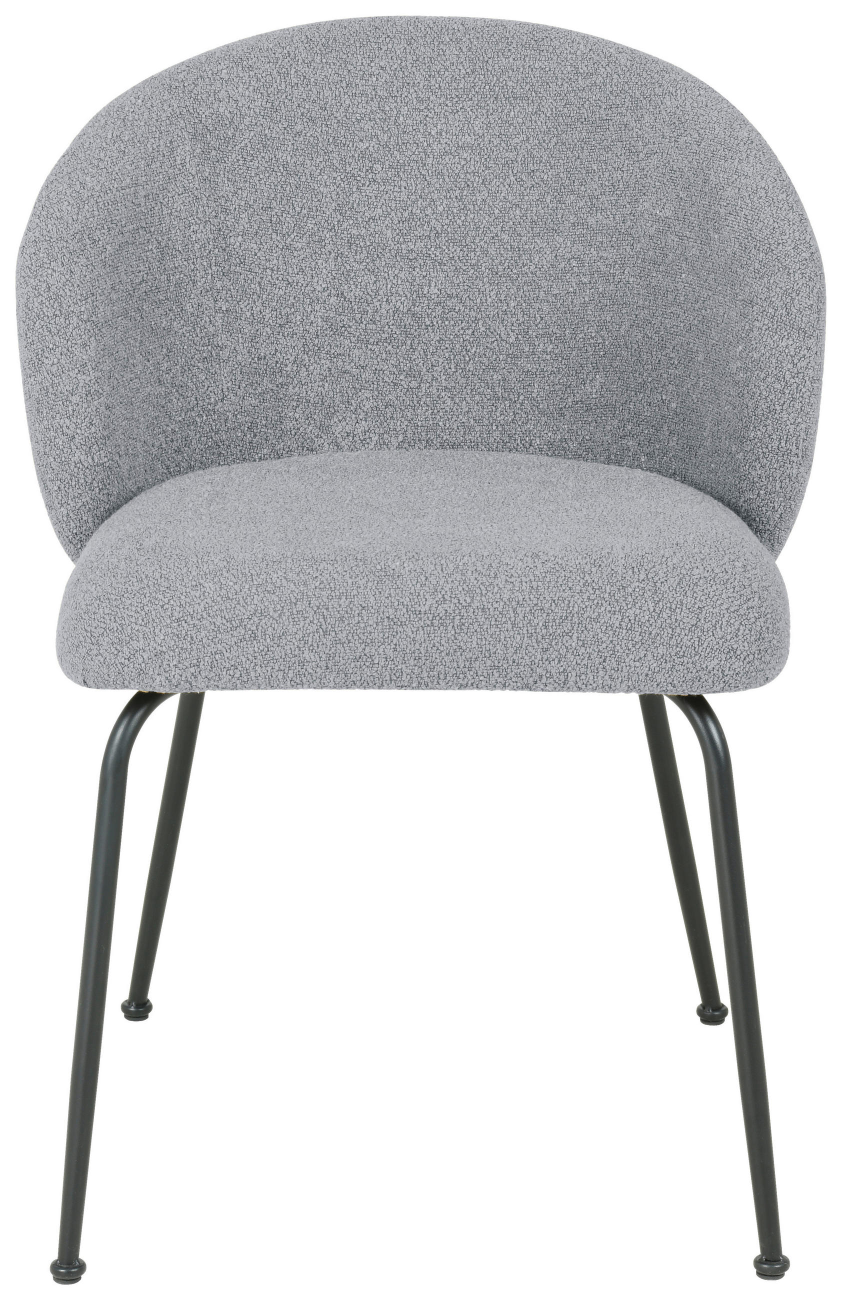 STUHL  in Eisen Bouclé Metall, Textil  - Schwarz/Grau, Design, Textil/Metall (57/79/59cm) - Xora