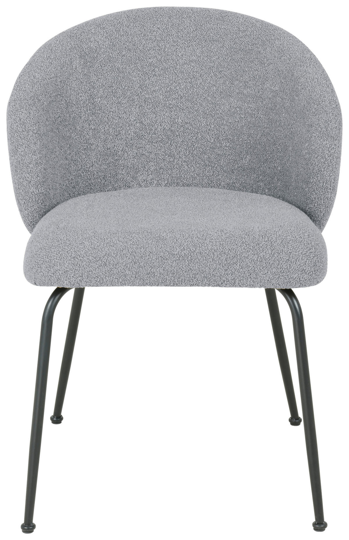 STUHL  in Eisen Bouclé Metall, Textil  - Schwarz/Grau, Design, Textil/Metall (57/79/59cm) - Xora