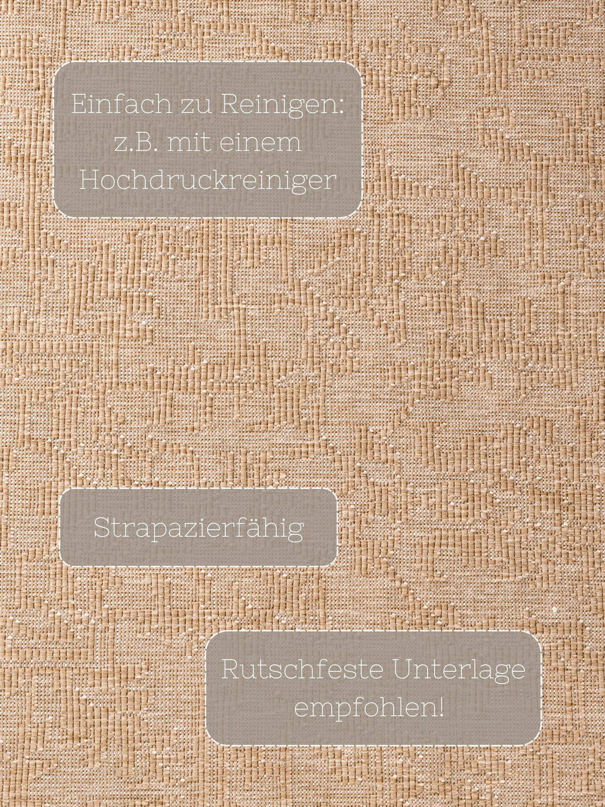 OUTDOORTEPPICH 120/170 cm Duet Weiß, Sandfarben  - Sandfarben/Weiß, Design, Kunststoff (120/170cm)