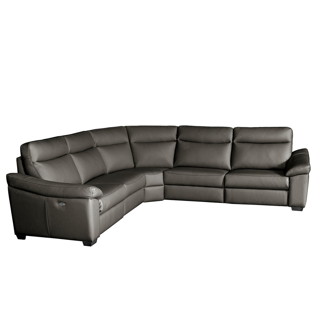ECKSOFA Anthrazit Echtleder  - Anthrazit/Schwarz, Design, Leder/Holz (299/299cm) - Livetastic