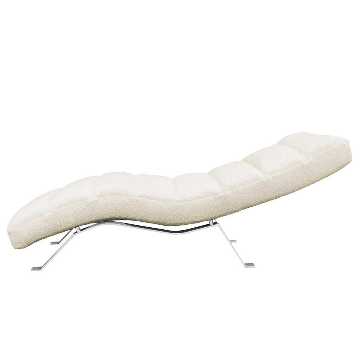 RELAXLIEGE SWING Bouclé Weiß  - Silberfarben/Weiß, Design, Textil/Metall (65/65-95/171cm) - Livetastic