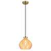 HÄNGELEUCHTE 22/120 cm    - Goldfarben/Schwarz, Basics, Glas/Textil (22/120cm) - Globo