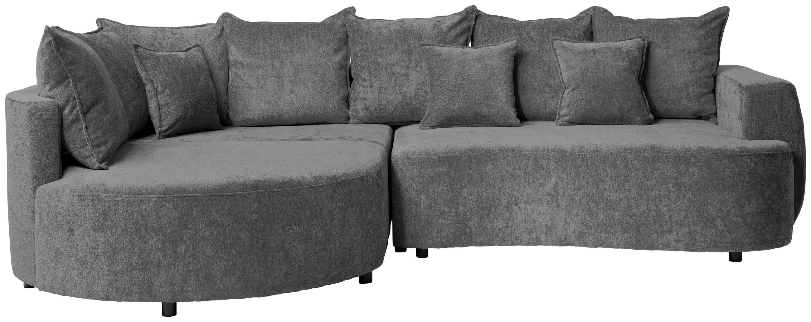 ECKSOFA Grau Chenille  - Schwarz/Grau, Design, Kunststoff/Textil (194/307cm) - Carryhome