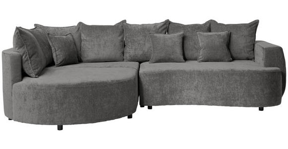 ECKSOFA  in Chenille Grau  194/307 cm  - Schwarz/Grau, Design, Kunststoff/Textil (194/307cm) - Carryhome