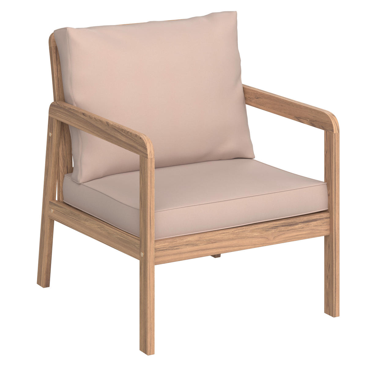 GARTENSET  - Hellgrau/Teakfarben, MODERN, Holz/Textil (85/116/60/35/72/72/55/64/64cm) - Ambia Garden